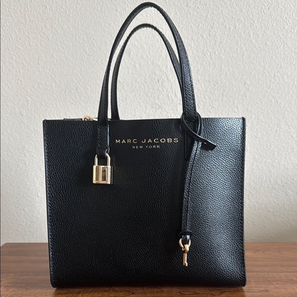 Marc Jacobs Black Leather Tote Bag